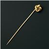 Image 4 : Antique 18k Solid Yellow Petite Simple High Polished Tube Love Knot Stick Pin