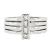 Image 6 : Estate 18k White Gold 0.72 ctw Channel Princess Cut Diamond 4-Row Wide Band Ring