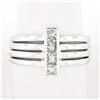 Image 9 : Estate 18k White Gold 0.72 ctw Channel Princess Cut Diamond 4-Row Wide Band Ring