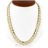 Image 1 : Mens Heavy 14k Gold 27.5" Long Diamond Cut Cuban Curb 12.3mm Link Chain Necklace