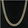 Image 4 : Mens Heavy 14k Gold 27.5" Long Diamond Cut Cuban Curb 12.3mm Link Chain Necklace