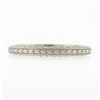Image 5 : Antique Art Deco 18k White Gold Engraved Wheat Work Eternity Wedding Band Ring