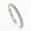 Image 7 : Antique Art Deco 18k White Gold Engraved Wheat Work Eternity Wedding Band Ring