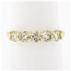Image 9 : NEW 18k Gold .92 ctw Round Low Profile Light Brown Diamond 5 Stone Stack Band Ri
