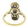 Image 7 : Antique Edwardian 14K Gold & Platinum European Diamond & 5.9mm Pearl Dinner Ring