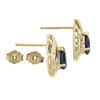 Image 3 : Estate 10K Gold Pear Blue Stone w/ 0.10 ctw Round Diamond Tear Drop Stud Earring