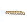 Image 1 : 18KT Yellow Gold 8.91 ctw Emerald Cut & Diamond Tennis Bracelet