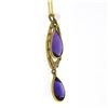 Image 4 : Antique 14k Gold Art Nouveau Brassler Co. Amethyst Pearl Dangle Lavalier Pendant