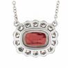 Image 6 : NEW 18K White Gold 3.61 ctw GIA Cushion Spinel w/ Diamond Halo Pendant Necklace