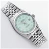 Image 3 : Rolex Mens Stainless Steel Blue Diamond Fluted Bezel 36MM Datejust Wristwatch