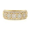 Image 4 : Unisex Fancy 10k Yellow Gold 2 ctw Round Brilliant Diamond Wide Cluster Band Rin