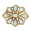 Image 1 : Vintage 14k Yellow Gold Oval Cabochon Opal Twisted Wire Open Brooch Pin Pendant