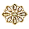 Image 3 : Vintage 14k Yellow Gold Oval Cabochon Opal Twisted Wire Open Brooch Pin Pendant