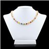 Image 1 : 44.56 ctw MultiColor Sapphire and 8.80 ctw Diamond 14K Yellow Gold Necklace