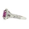 Image 6 : 18k White Gold 1.71 ctw Oval Prong Pink Sapphire & Round Diamond Engagement Ring