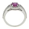 Image 8 : 18k White Gold 1.71 ctw Oval Prong Pink Sapphire & Round Diamond Engagement Ring