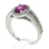 Image 9 : 18k White Gold 1.71 ctw Oval Prong Pink Sapphire & Round Diamond Engagement Ring