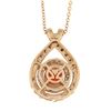 Image 2 : Le Vian 14k Gold Round Tangerine Fire Opal & Diamond Teardrop Pendant w/ Chain