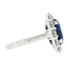 Image 6 : Platinum 6.42 ctw GIA Round Sapphire & Diamond Halo Low Profile Statement Ring