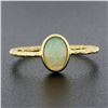 Image 2 : Vintage Handmade 18k Gold Oval Cabochon Cut Opal Solitaire Petite Cocktail Ring