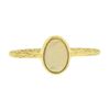 Image 4 : Vintage Handmade 18k Gold Oval Cabochon Cut Opal Solitaire Petite Cocktail Ring