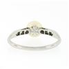 Image 6 : Antique Art Deco.900 Platinum Cultured Pearl Solitaire Single Cut Diamond Ring