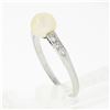Image 8 : Antique Art Deco.900 Platinum Cultured Pearl Solitaire Single Cut Diamond Ring