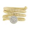 Image 4 : Estate 18k TT Gold 0.20 ctw Diamond Flexible Coiled Stack Look Wide Band Ring