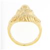 Image 7 : Vintage 14k Yellow Gold Ruby & Diamond Eyes Detailed Textured 3D Lion Head Ring
