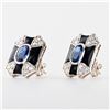 Image 2 : 2.60 ctw Blue Sapphire and 1.11 ctw Diamond Platinum Earrings