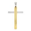 Image 3 : Estate Unisex Classic 18k Yellow & White Gold High Polished Large Cross Pendant