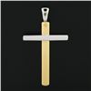 Image 4 : Estate Unisex Classic 18k Yellow & White Gold High Polished Large Cross Pendant