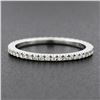 Image 5 : 14k White Gold 0.33 ctw Pave Diamond Thin Petite Stack Wedding Eternity Band Rin