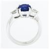 Image 8 : 14k White Gold 2.01 ctw GIA Ceylon Round Sapphire & Pear Diamond Accents Ring
