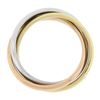 Image 6 : Tri Color Gold & Platinum Interlocking Polished Rolling Trinity Three Band Ring