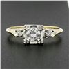 Image 1 : Mid Century 14K TT Gold 0.52 ctw Old European Diamond Three Stone Engagement Rin
