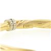 Image 6 : Italian 14K Gold 7" 5.6mm Simple Twisted Polished Hinged Open Bangle Bracelet