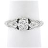 Image 1 : New 14k White Gold.85 ctw Round Diamond Milgrain & Wheat Engraved Engagement Rin