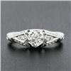 Image 2 : New 14k White Gold.85 ctw Round Diamond Milgrain & Wheat Engraved Engagement Rin