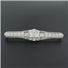 Image 2 : Antique Art Deco Platinum 4.04 ctw Old European Diamond Filigree Bar Pin Brooch