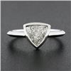Image 2 : NEW Platinum GIA 1.01 ctw Trillion Cut Bezel Diamond Solitaire Engagement Ring