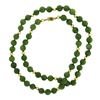 Image 3 : Vintage 29" Round Nephrite Jade Bead Strand Necklace w/ 14k Gold Balls & Clasp