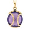 Image 5 : Vintage 14K Gold 15.8mm Round Alexandrite Channel Set Solitaire Pendant w/ Chain