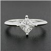 Image 3 : NEW 18k Gold 1.10 ctw GIA Princess Diamond Solitaire Knife Edge Engagement Ring