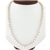Image 2 : Vintage Long 31" Pearl Strand Necklace w/ 14K Gold 1.5 ctw Pave Diamond Ball Cla