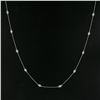Image 3 : NEW 14K White Gold 1.0 ctw Bezel Station Round Diamond by the Yard Chain Necklac