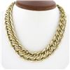 Image 1 : Italian UnoAErre Solid 14k Yellow Gold Wide Interlocking Link Statement Necklace