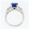 Image 8 : Vintage Platinum GIA Burma NO HEAT Cushion Sapphire & Diamond Engagement Ring