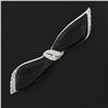 Image 2 : Vintage 18k White Gold Polished Black Onyx .30 ctw Diamonds Ribbon Bow Pin Brooc