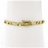 Image 3 : Unisex 14k Yellow Gold 6.75" 0.85 ctw Diamonds ID Figaro Link Chain Bracelet